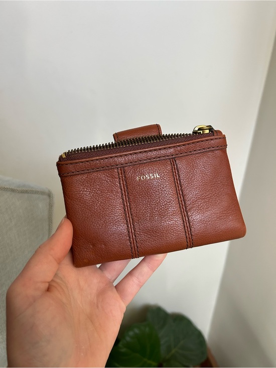 Fossil Handbags - Fossil Brown Leather Zip Card Wallet